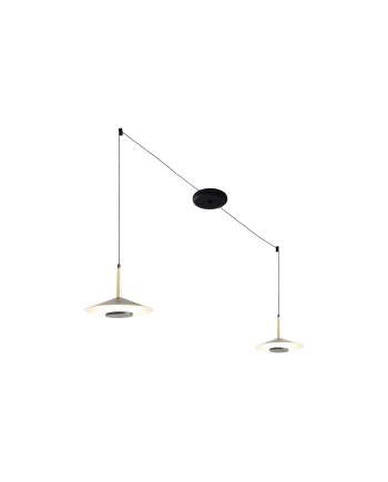 ORION * COLGANTE LED NEGRO/CUERO  2L*8W 3000K
